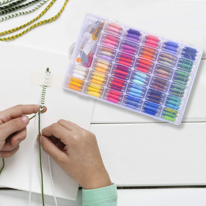 Peirich Embroidery Floss Cross Stitch Supplies, Friendship Bracelets String Kit Embroidery Floss Kit Cross Stitch Kits with Organizer Sewing Boxes Cross Stitch Tools - Gift for Christmas Birthday