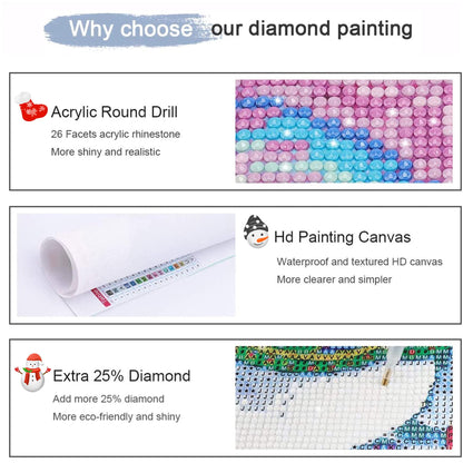 Tree of Life Diamond Art Kits for Adults - 4 Pack Scenery 5D Round Drill Diamond Painting Kits DIY Diamond Painting Gem Art Crystal Waterfall Diamond Art Painting for Home Wall Decor 12X16Inch