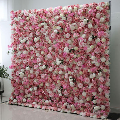 Handmade Pink Floral Rose Wall Large Artificial Flower Wall Backdrop Panels,Rose Wedding Backdrop 3D Floral Wall Fabric Flower Wall For Party Baby Shower Bridal Wedding Backgr,2m*2m/6.56*6.56FT