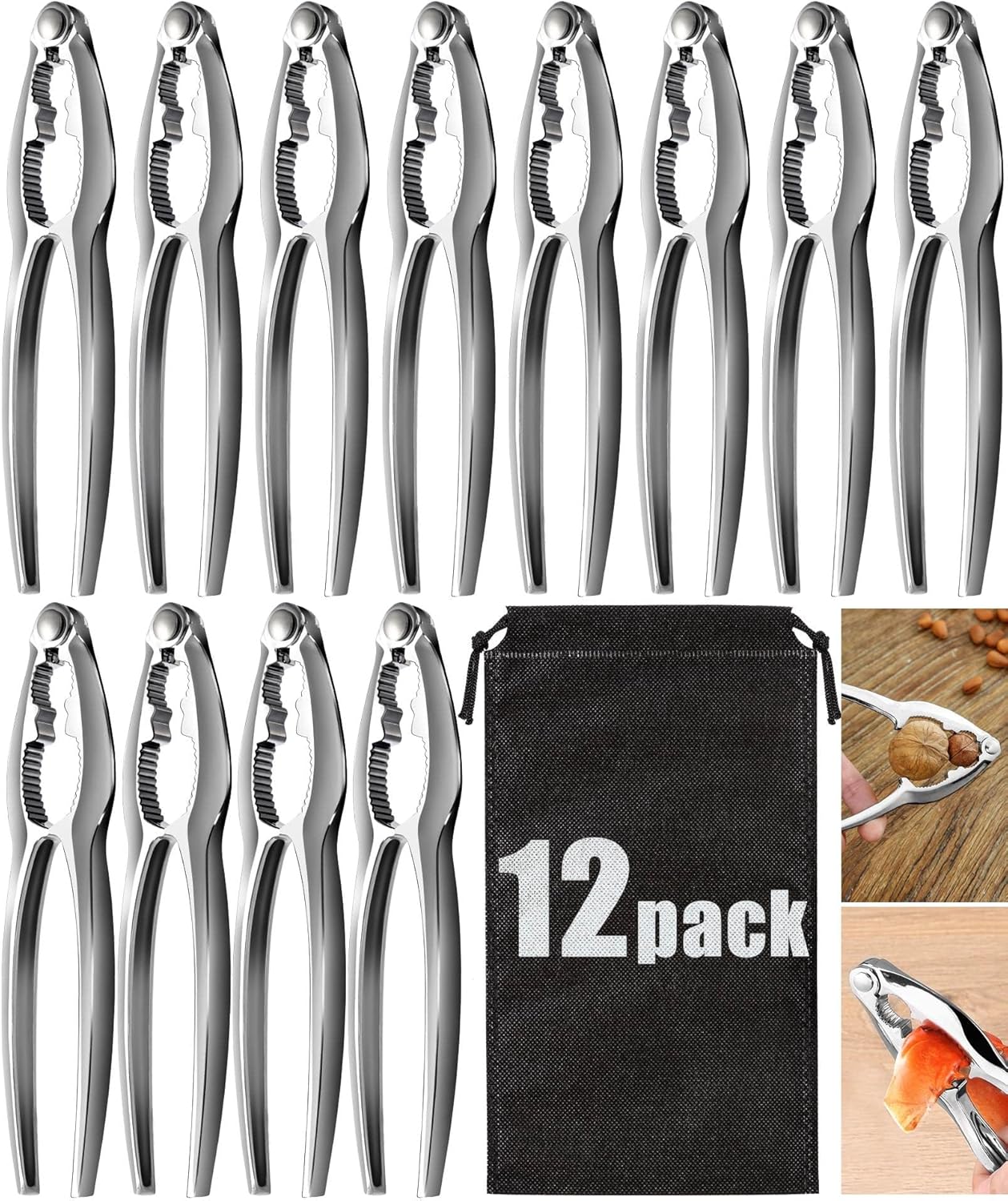 12 Set Set Pcs Crab Crackers and Tools Heavy Duty Seafood Tools Crab Leg Crackers Lobster Nut Crackers Opener Home