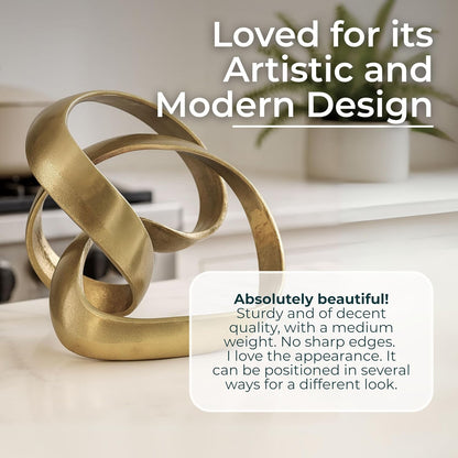 8" 7", Metal Decorative Object Minimalist Shelves & Coffee Table Decor Aluminum Knot Sculpture Modern Home Decor