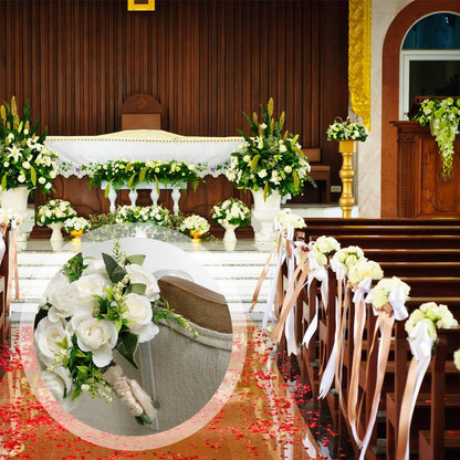 Vercraft 36 Pcs Wedding Church Pew Clips Bulk Heavy Duty Plastic Hooks Clear Chair Wreath Hanger Pew Flower Holders for Wedding Ceremony Church Aisle Chair Table Bow Garland Decorations
