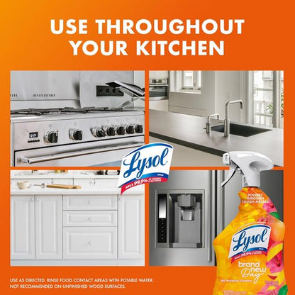 Lysol All-Purpose Cleaner Spray - Multi-Purpose Disinfectant for Kitchen & Bathroom | Mango & Hibiscus, 32 Fl Oz