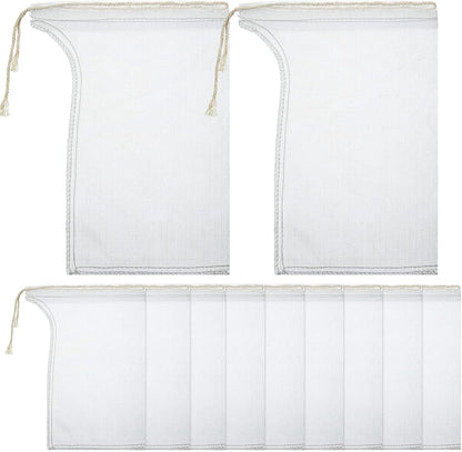 Shappy Compost Tea Bag, Pump Strainer Mesh Filter Bag with Drawstring, 600 ?m for Preventing Clogging (10 Pieces)