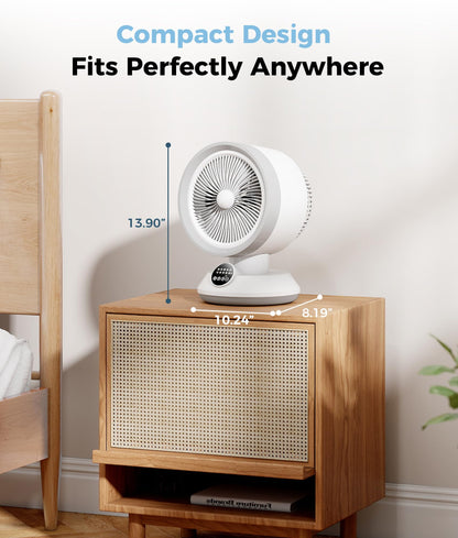 Oylus Heater and Fan Combo for Indoor Use, 2-in-1 1500W Portable Desk Heating & Cooling Fan, Oscillating with Adjustable Thermostat, 2 Heat & Fan Modes, Tip-Over Protection, Quiet Space Heater