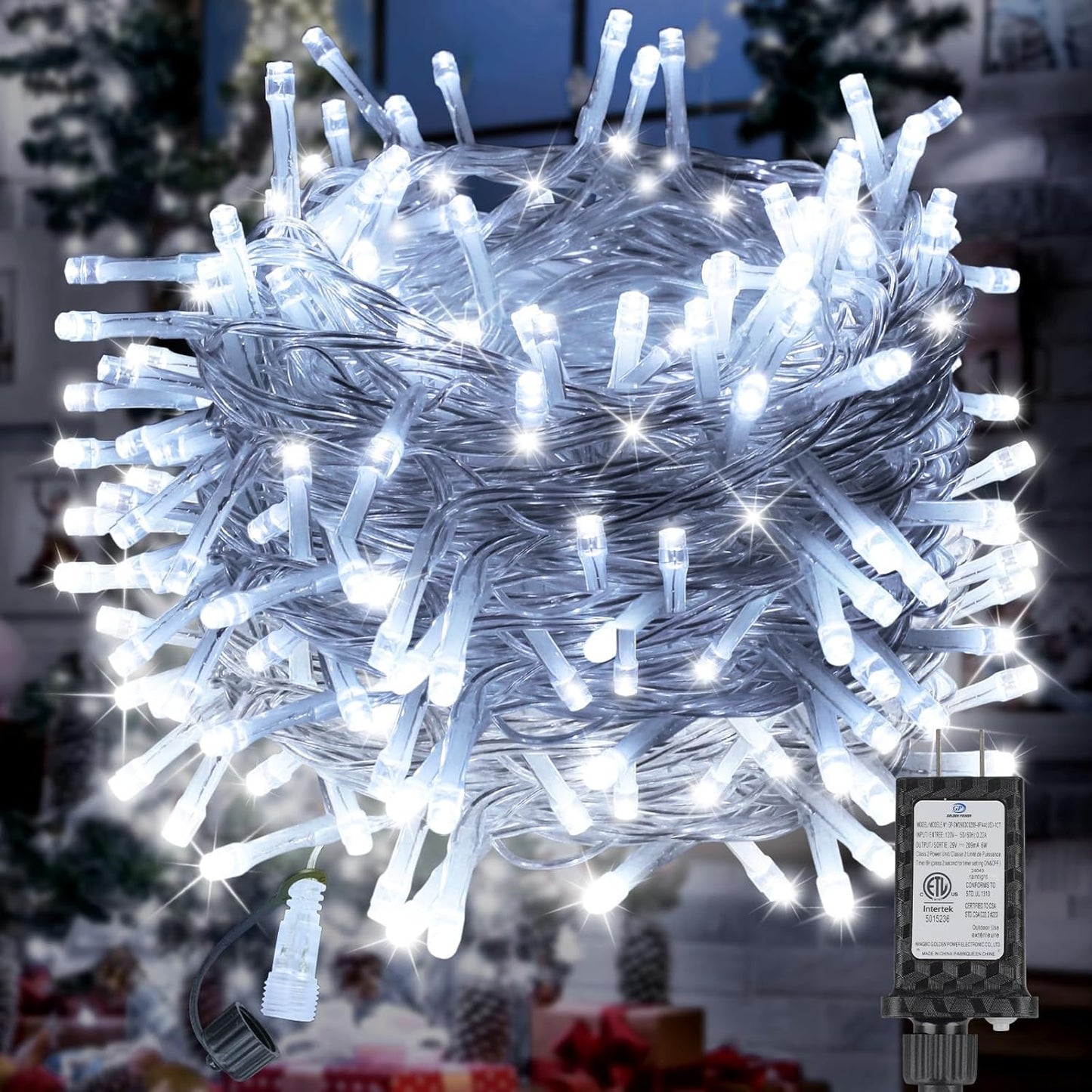 66FT 200LED Plug/Timer/8 Christmas Lights Plug in,Connectable Fairy Lights with Modes, Christmas Tree Lights Lighting
