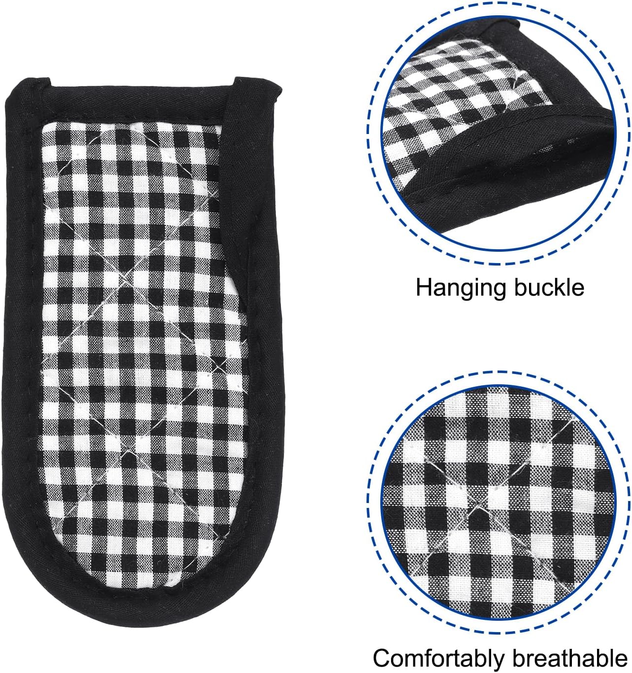 uxcell 2Pcs Pot Handle Covers, Heat Resistant Sleeve for Iron Skillet, Kitchen Baking Cooking Supplies, Black White