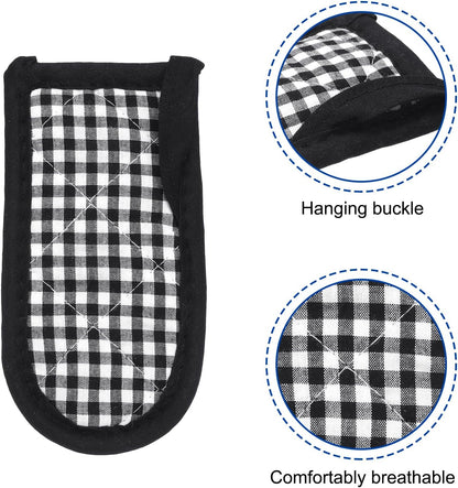 uxcell 2Pcs Pot Handle Covers, Heat Resistant Sleeve for Iron Skillet, Kitchen Baking Cooking Supplies, Black White
