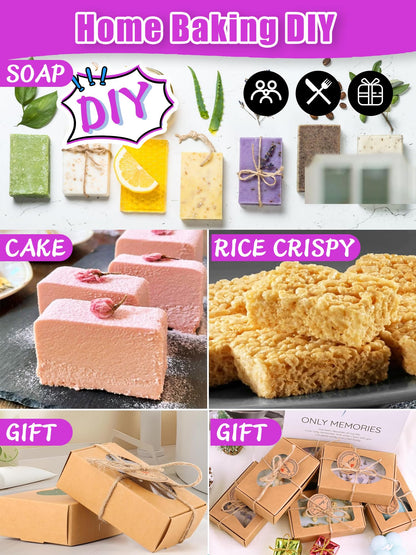Silicone Soap Molds Set of 3, with 10 Soap Boxes for Homemade Soap,DIY Rectangle Soap Molds for Soap Making, 6 Cavity Mold for Craft Soap Mold, Chocolate & Ice Cube Trays(Blue, Purple & Pink)
