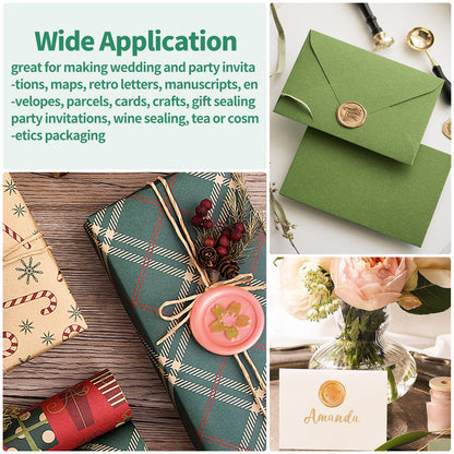 Yauhar 917Pcs Letter Sealing Kit Contains 18 Colors Wax Seal Beads, 10Pcs Stamps with Handle, Wax Spoon and Candle for Christmas Gift Wrapping & Envelope Sealing, Wedding Invitation