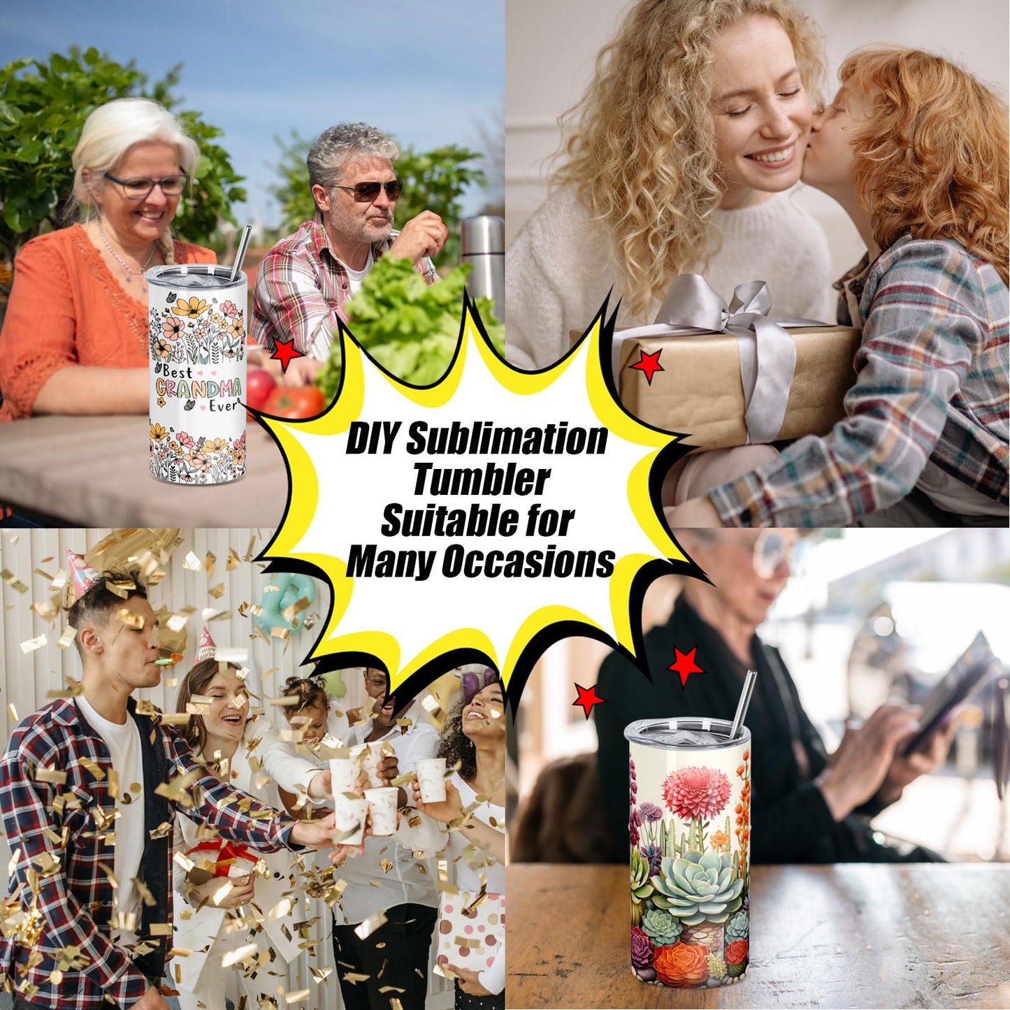 Draheri 12 Oz Sublimation Tumblers Blanks Bulk, Sublimation Cups for Kid with Straw and Brush, Stainless Steel Double Wall Insulated Mugs, Individually Boxed (24 Pack)