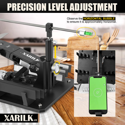 Upgraded XARILK Professional Knife Sharpening System GEN2, Heavy-duty | Aluminum Precision Knife Sharpener Tool & Sharpening Kit W/Diamonds (320# 800# 2000#)
