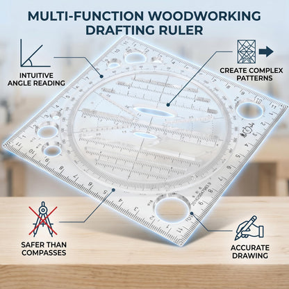 Multifunctional Drawing Ruler, Geometric Drawing Tool, Angle and Circle Maker for School, Office, and Artwork