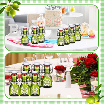 20 Pack Favors(2 oz,Olive Queekay Mini Swing Top Glass Bottles for Vanilla Extract Homemade Olive Oil Bottles with Lids