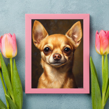 RGAJWIC DIY Chihuahua Dog Diamond Painting, Full Round Drill Kits Mosaic Art for Adults Festival Gift 12x16 Inch Relax and Home Wall Decor Chihuahua