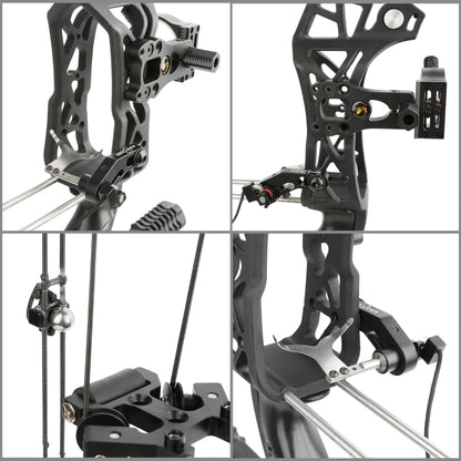 FQH Battle Falcon 40-65 Lbs Short Axle Steel Ball Compound Bow, Dual Use Hunting Archery Set for Adult Beginners Outdoor Training