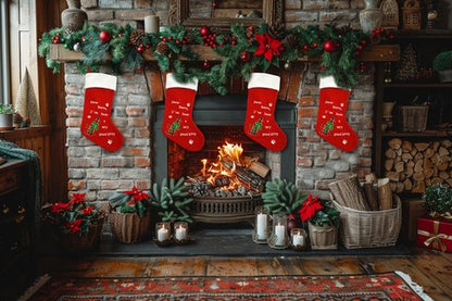 Habbiful Large Christmas Stockings Xmas Stockings for Gifts Christmas Tree Decoration Red Cat Velvet Christmas Stockings Xmas Fireplace Hanging Stockings for Home Holiday Party Decoration Favors