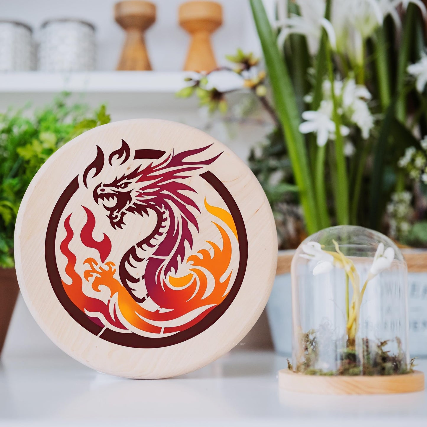 Keluna Dragon Stencils for Painting - 30 Pcs Reusable Pterosaur Moon Star Crafts Templates Dragon Themed Stencils for Painting onWood Wall DIY Art Craft Canvas Fabric Home Décor