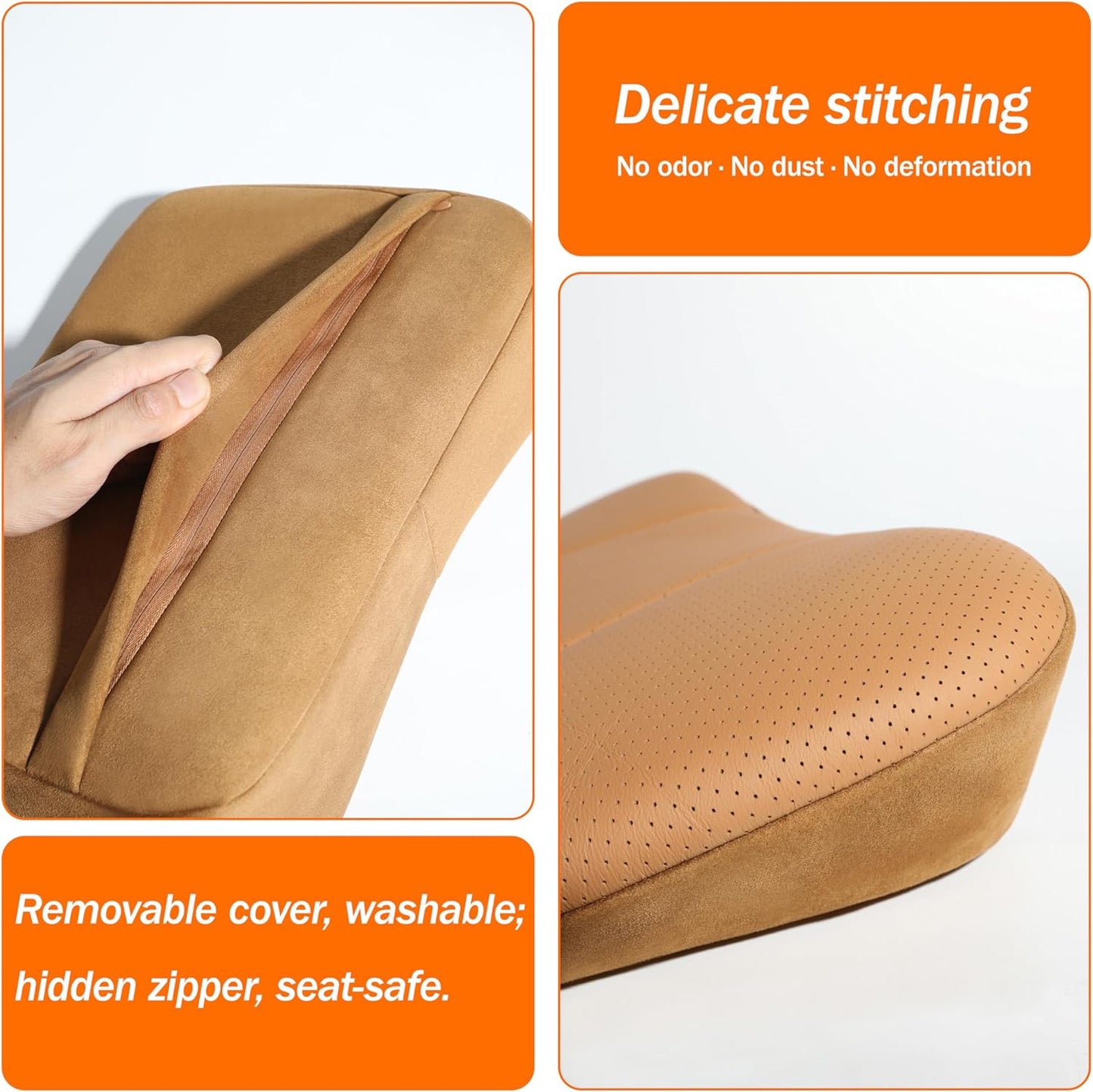 Posture,Portable,15.5''Lx 8.7''H Genuine Leather Lumbar Support Pillow,Back Pain Relief Cushion,fits Tightly Around