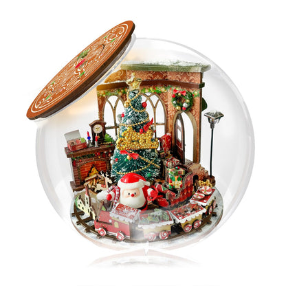 CUTEROOM DIY Miniatures Dollhouse Kit for Adults-Christmas Prologue, Doll House DIY Miniature Building Kit with LED, Birthday Valentine's and Christmas Day Gift for Adult