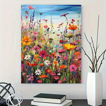 BYGFHLYW Diamond Art Painting Kits for Adults, Sea of Flowers 5D Diamond Painting Dots Art Kits for Adults Beginner, Flowers DIY Full Round Gem Crystal Art Paint by Diamond, Home Wall Decor 12x 16 in