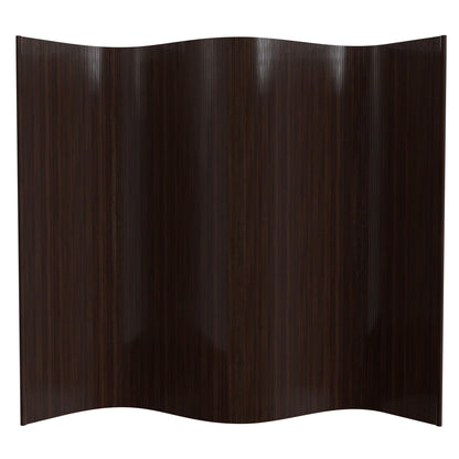 Red Lantern 6 ft. Tall Bamboo Wave Screen - Dark Mocha