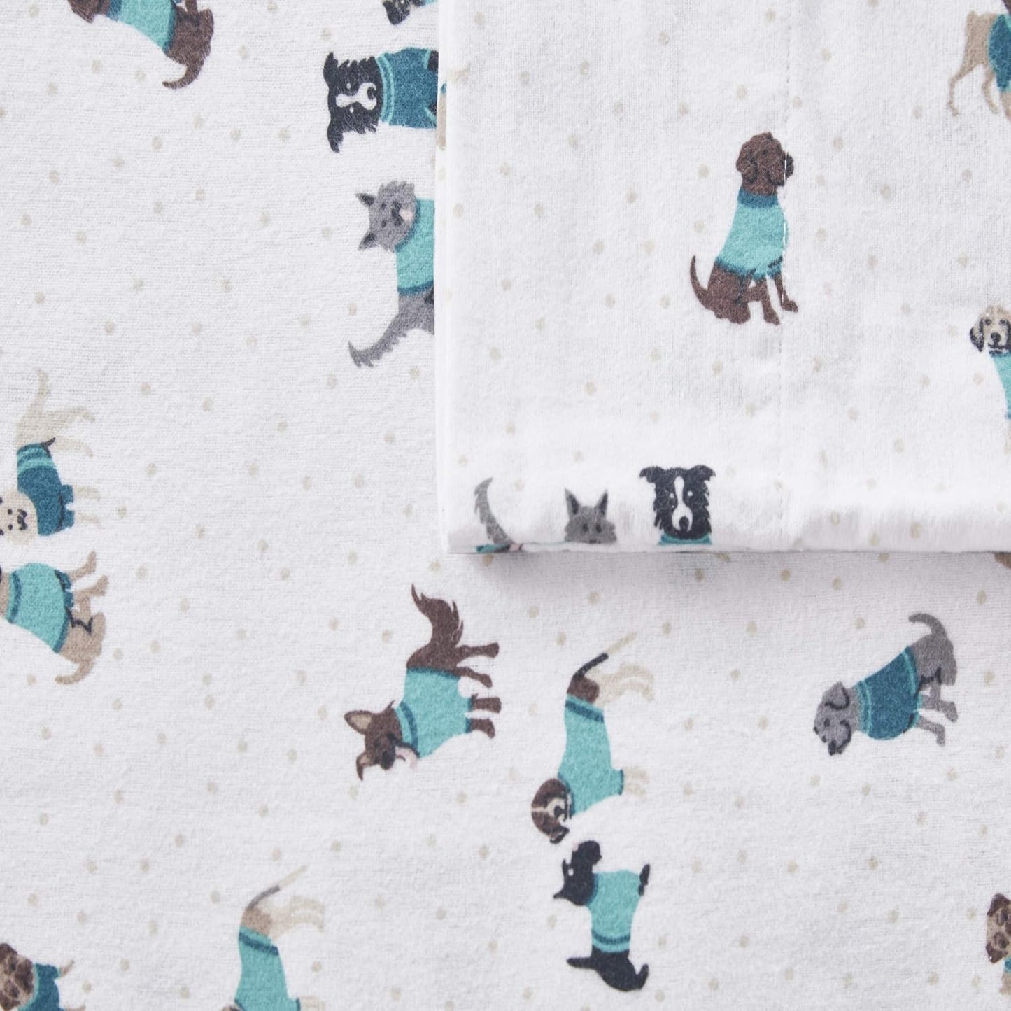 Cozy 100% Set 3 Intelligent Design Soft Cotton Flannel Print Animals Stars Cute Warm, Ultra Soft Cold Weather Sheet