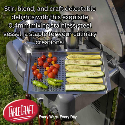 TableCraft 824 Mixing Bowl, Stainless Steel, 3 Qt, 10" x 10" x 3", Lightweight, Durable, Professional Grade