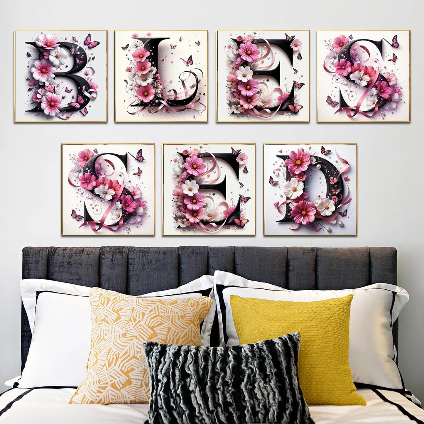 JATOK Alphabet Diamond Art Kits for Adults, Personalized Diamond Painting for Beginners Full Round Drill 5D DIY Gem Pictures, Custom Your own Symbols Home Wall Decor 11.8x11.8in/30x30cm, A