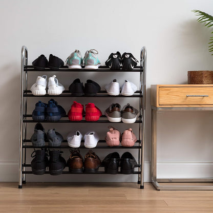5-Tier 15 Closet IRIS USA Shoe Rack, Up to Pairs, Shoe Organizer for Entryway Small Space, Shoe Storage Shelf, Tall