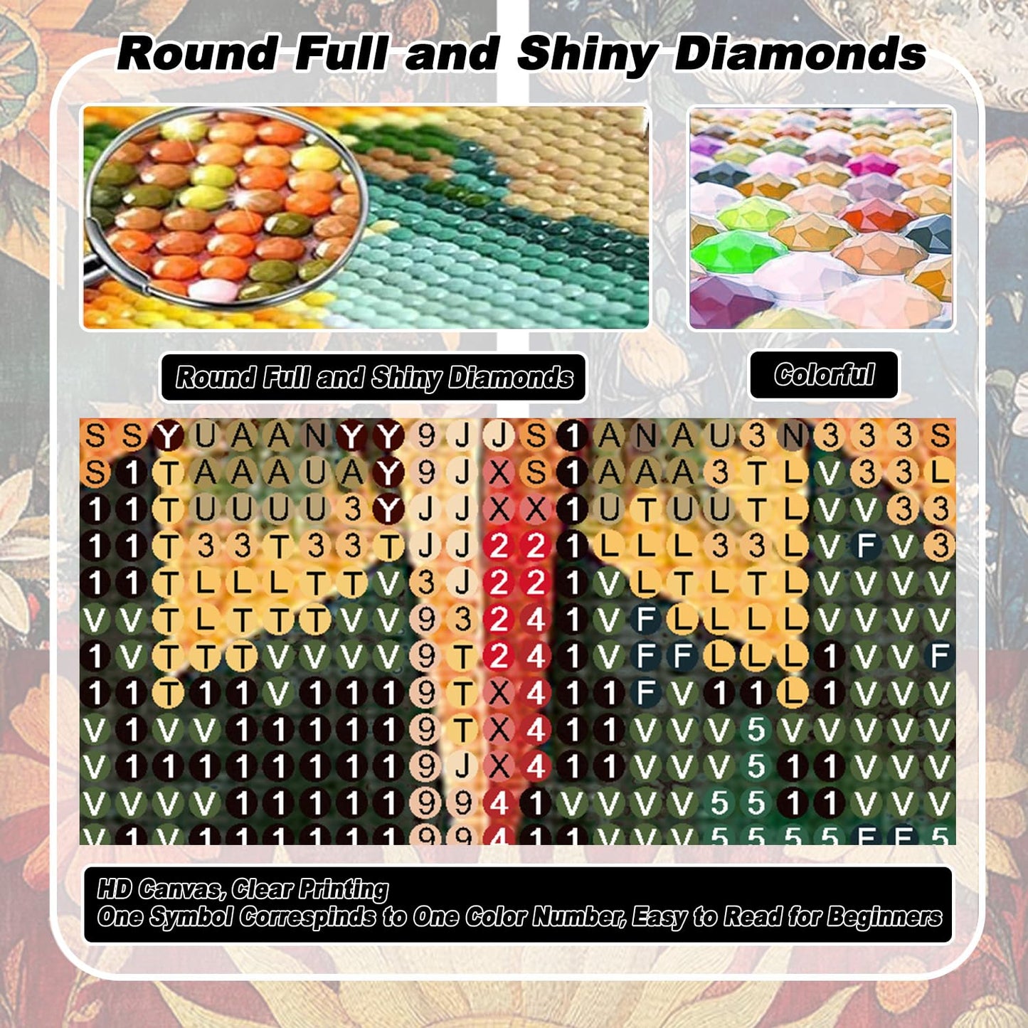 EIBEILI 3 Pack Tarot Diamond Art Kits for Adults - Diamond Painting for Sun and Moon and Stars Adults Beginner, DIY Full Rhinestone 5D Diamond dots (Gemstone Craft), Home Wall Decoration (12x16 inch)