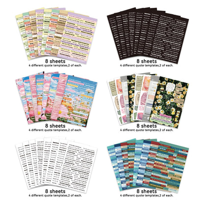 PRSTINCOL 2346PCS Quote Stickers,48 Sheets Scrapbook Supplies Kit Word Stickers for Journaling, Card Making, Vision Board Supplies for Adults Crafting