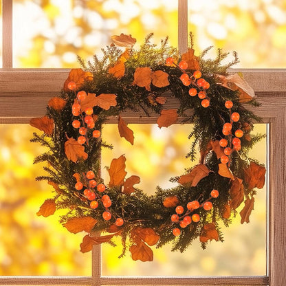 letesult 44PCS 8.6 Inch Artificial Fall Berry Stems Branches, Faux Orange Holly Fall Berry Picks and Sprays, Falls