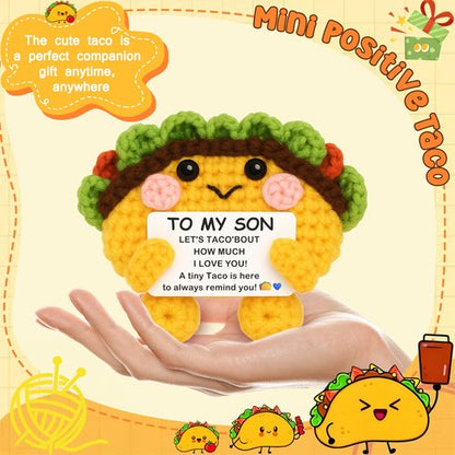 Joycuff Graduation Gifts for Son from Mom Dad, Handmade Positive Crochet Taco, Graduation Birthday Gifts for Son Kids Teens, I Love You Taco Stuff for Him