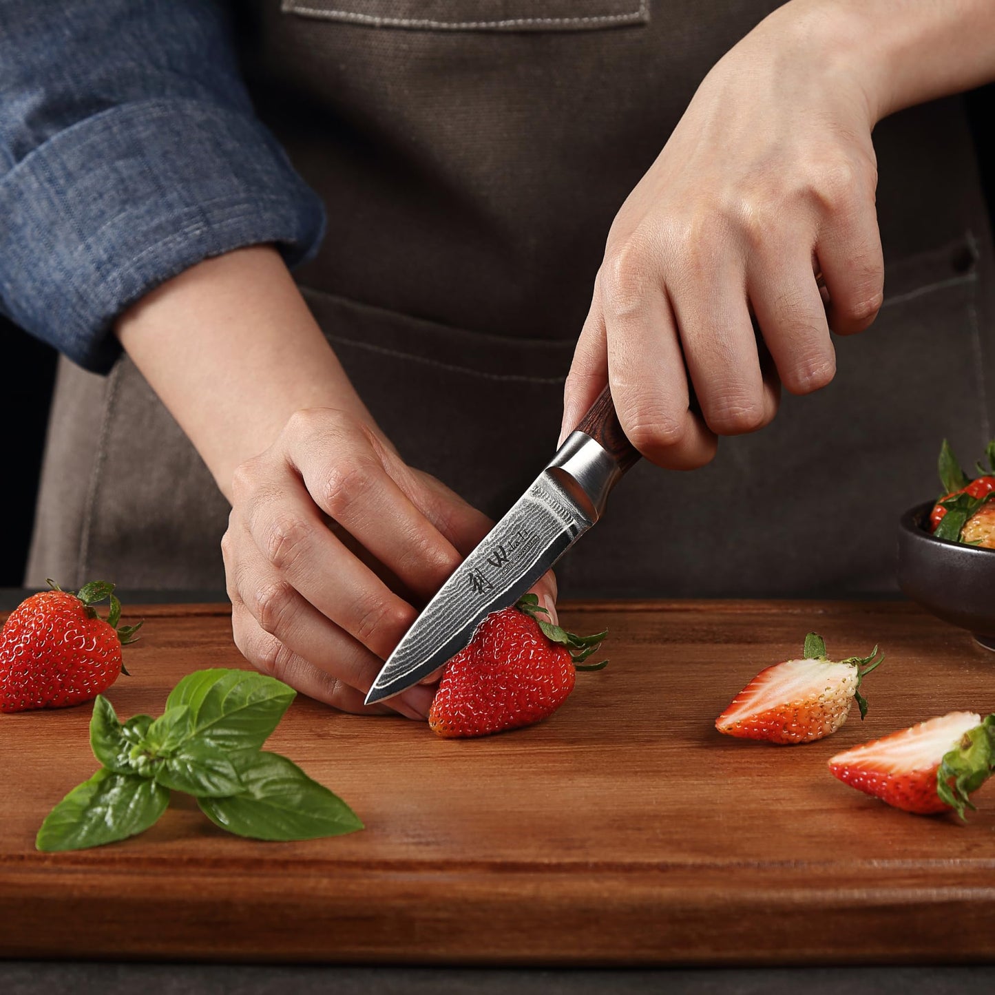 Wakoli EDIB Damascus Paring Knife – 3.2-Inch Small Kitchen Knife | Genuine 67-Layer Damascus Steel Blade with VG10 Core | Ergonomic Pakkawood Handle | Precision Cooking Knife in Gift Box