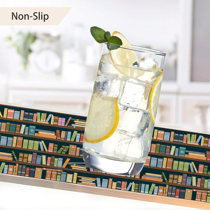 Set 6,Library 12x18 Inch Bookshelf Placemats of Book Place Mats Heat Resistant Washable Non-Slip Table Mats for Party