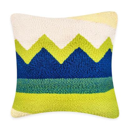 HAND U JOURNEY Punch Needle Pillow Cover DIY Kit – 16x16 Printed Pattern, Adjustable Punch Needle, Yarn & Fabric for Beginner Needlework Crafts (Frame Not Included) (Wave Pattern)