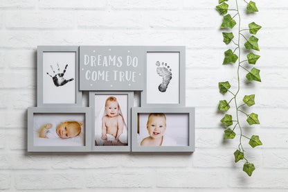 Kate & Milo Dreams Do Come True First Year Picture Frame, First Year by Month, Newborn Baby Must Haves, Gray