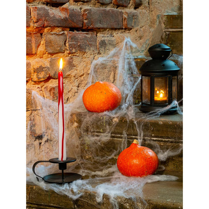 CANDWAX 10 inch Taper Candles Set of 12 - Dripless Candlesticks Burning for 8 Hours - No Drip Tapered Candles Ideal as Halloween Decor - Blood White