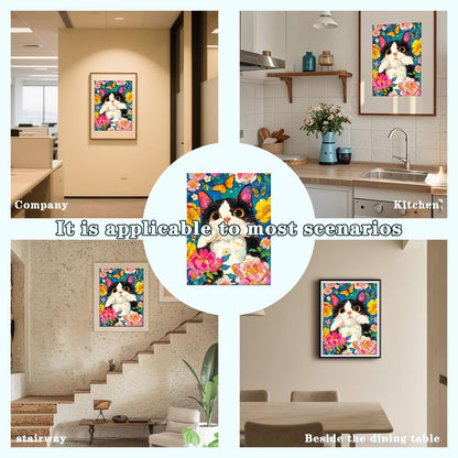 DOTZSO Cat Diamond Painting Kits for Adults, Easy DIY 5D Round Full Drill Diamond Art kit Diamond Dot Crystal Gem Art and Craft for Beginners Home Wall Decor 12x16 Inches Animal