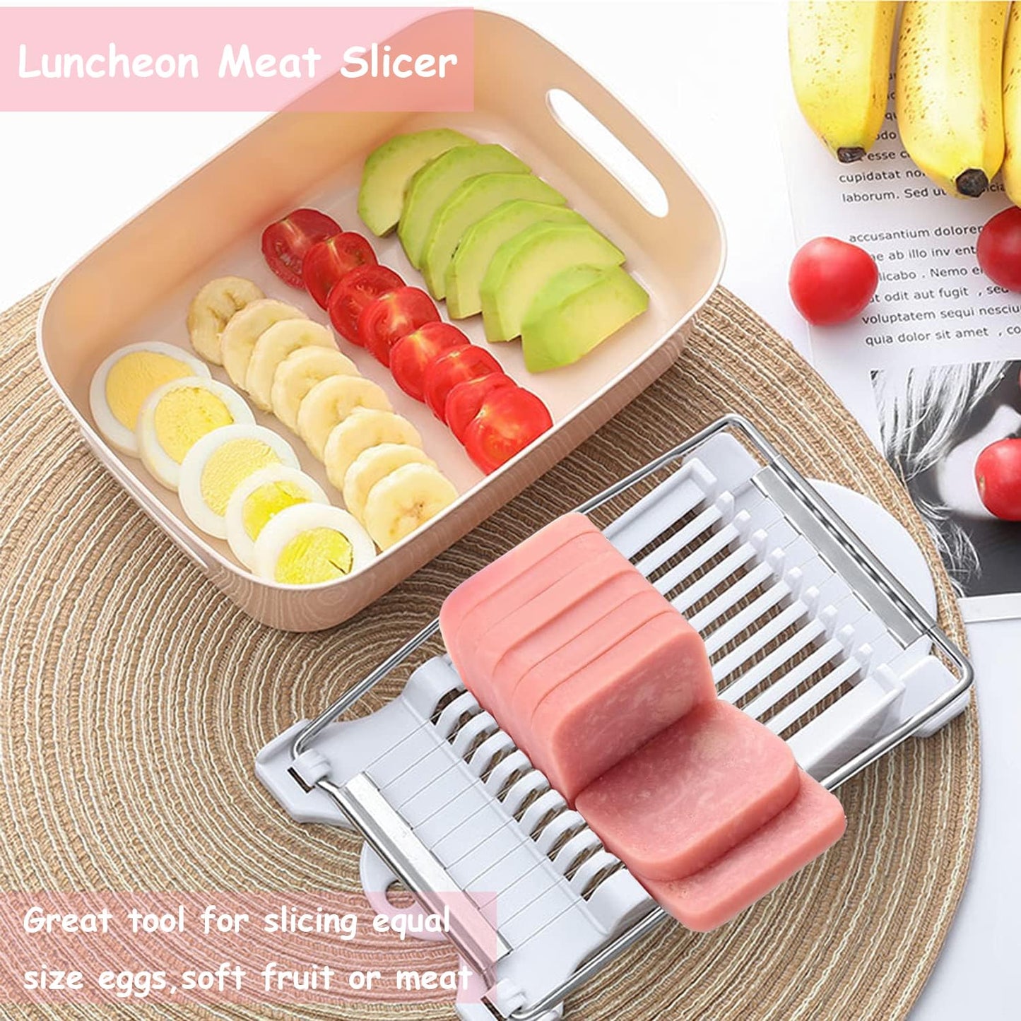 6 Pcs/Set Musubi Maker Kit with Luncheon Meat Slicer - Non-Stick Rice Ball Onigiri Press Mold, BPA-Free Sushi Mold for Hawaiian Musubi