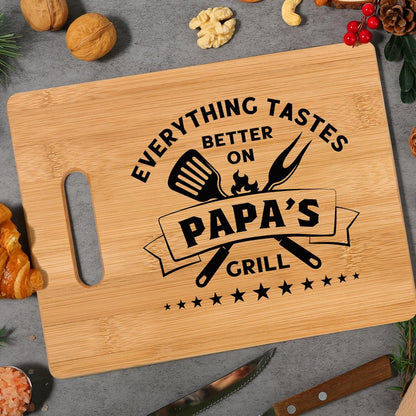 Best Papa Birthday Gifts - Unique Bamboo Cutting Board Gift for Papa Grandpa - Cool Christmas Fathers Day Gift for Papa