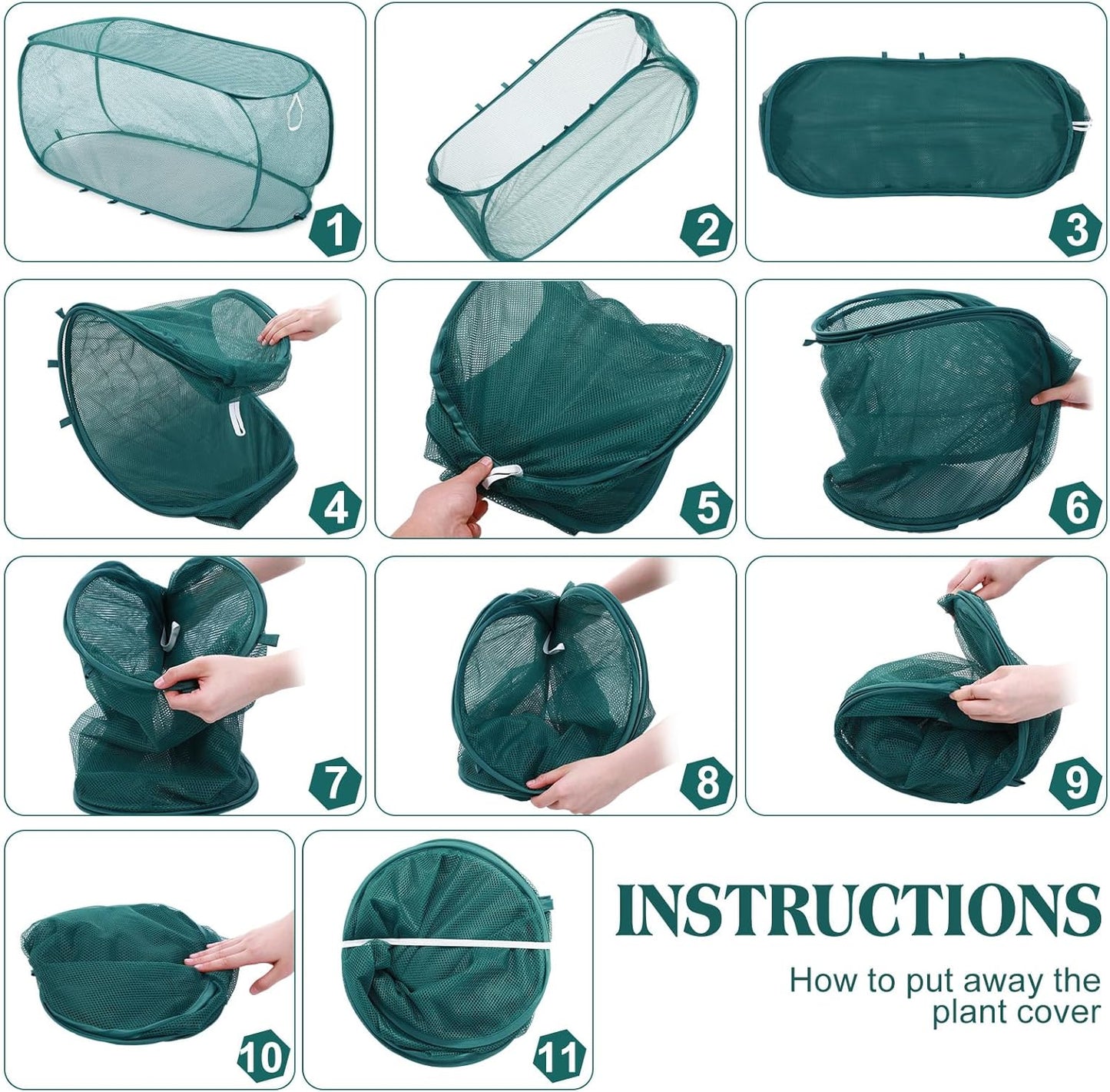 Threehoney 4 35'' 14'' 16'' Pcs x x Pop up Garden Mesh Plant Cover Outdoor Plant Protector Garden Row Raised Bed Cover