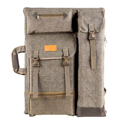 TRANSON Art Portfolio Case Artist Backpack Canvas Bag Large 26” x 19.5” Khaki