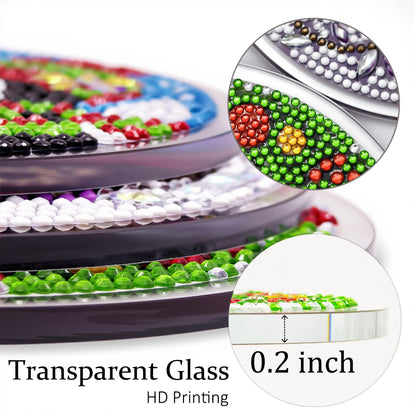 Eiflow Glass Diamond Art Kit Hanging Ornament, DIY Stained Glass Diamonds Painting Hanging Board Kit, Crystal Diamond Art Painting Easter Pendant Full Drill (Swing Bunny)