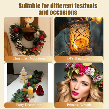 15 Feet Grapevine Garland DIY Crafts Natural Grapevine Twig Vines, 3 PCS Vines Garland Wreaths for Wedding Christmas House Holiday Door Vase Wall Decor