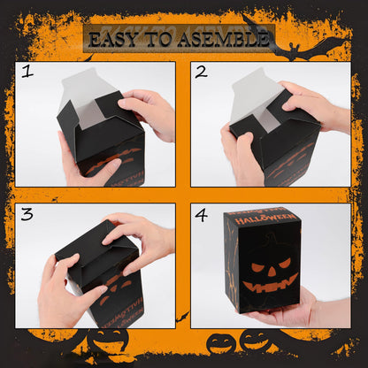 APLUSWER 20 Pcs Halloween Treat Boxes Bakery Boxes of Skeletons and Pumpkins, Halloween Containers Large Cookie Candy Boxes For Party Favors, Trick or Treat Boxes for Holiday Birthday Decor Gifts