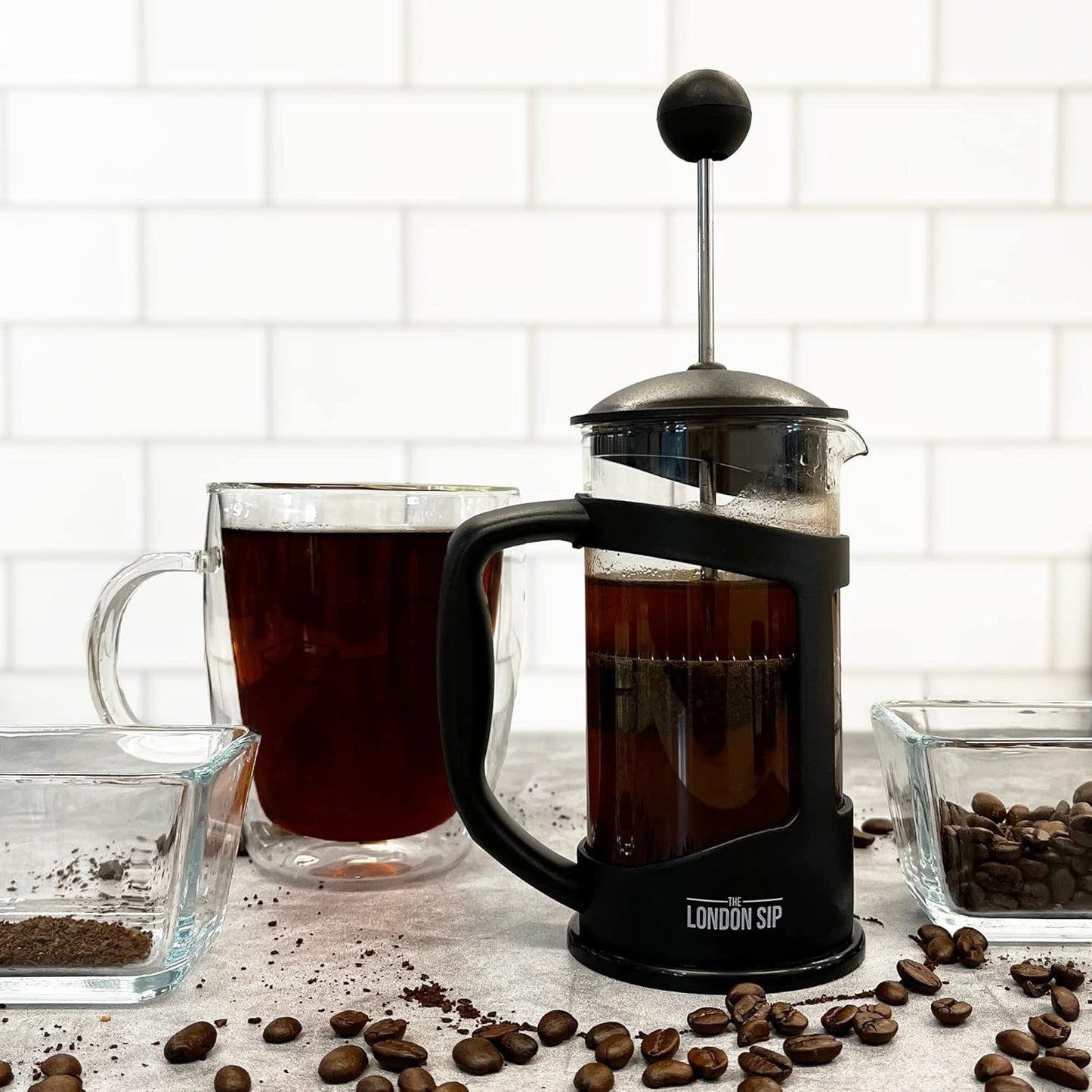 French Press Immersion Brewer Coffee Maker, 34oz, with Stainless Steel Filter System