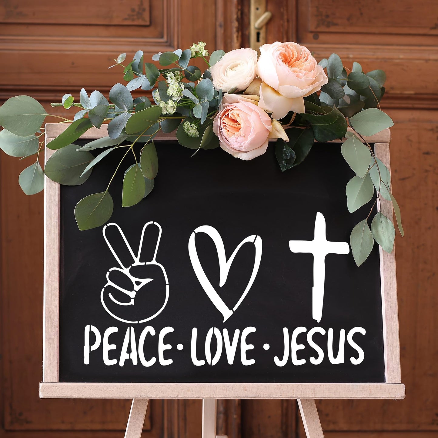 Sitsink Christian Inspirational Stencils for Painting - 20 Pcs Reusable Templates, Faith Jesus God Bless Stencils for DIY Crafts Church Decor Gift Making