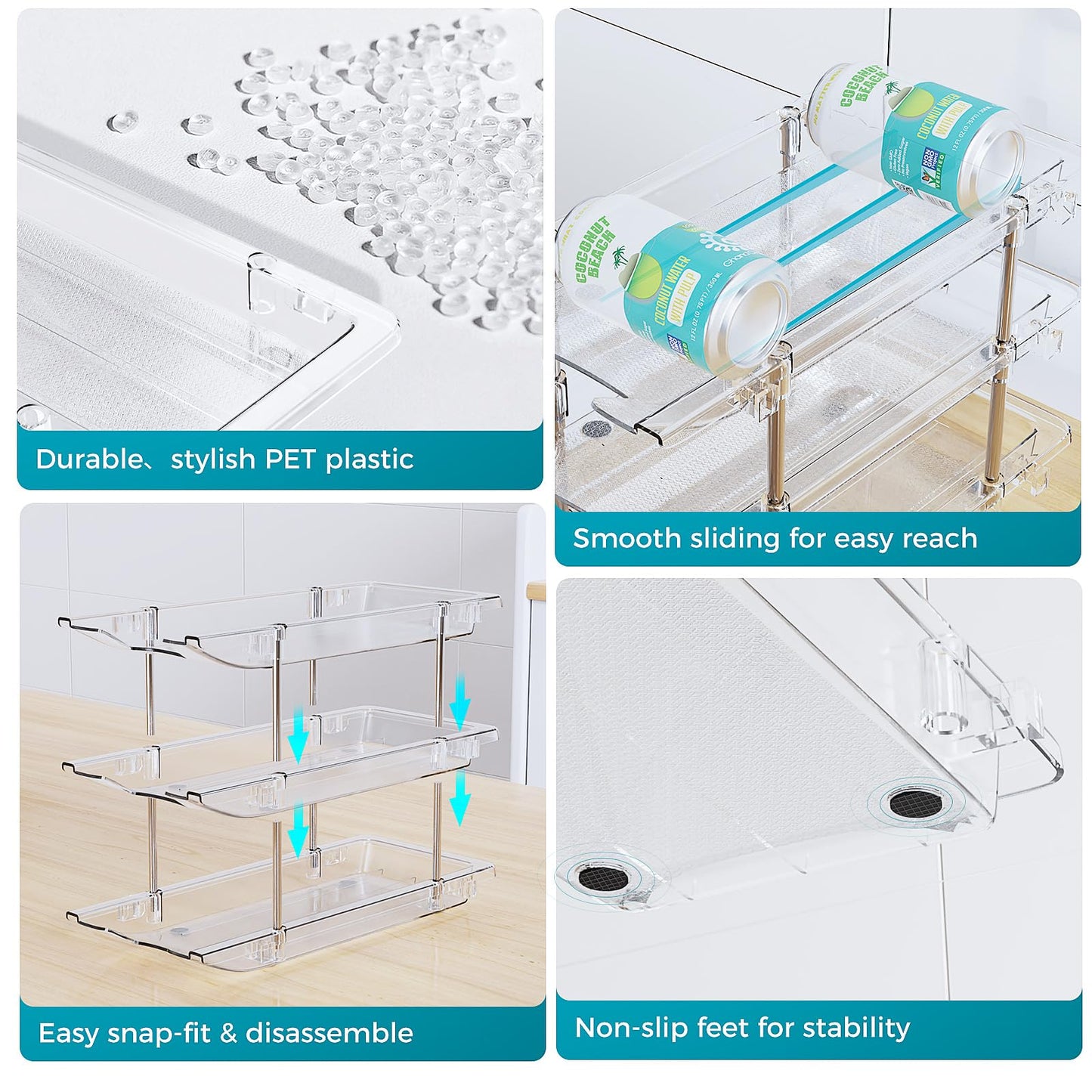 oylik Can Organizer for Pantry, 3 Tiers Can Storage Rack, up to 36 Cans Food Holders for Fridge, Cabinet and Pantry Organization
